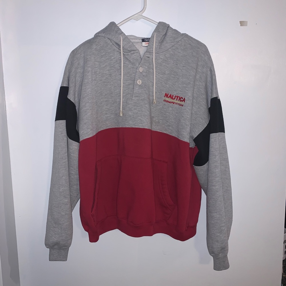 vintage nautica oversized medium hoodie colorblock